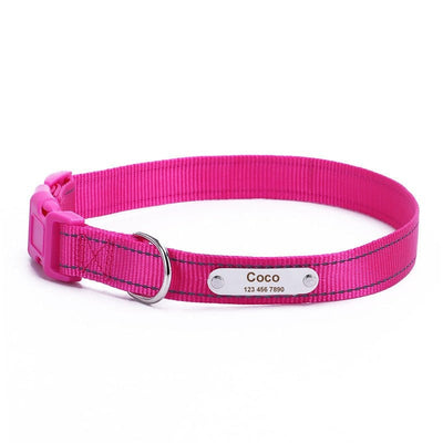 Custom Nylon Dog Collar - Reflective Personalized Dog Collar with Pet Name and Phone Number, Dog Gift